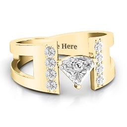 Contemporary Cutout Ring With Accents