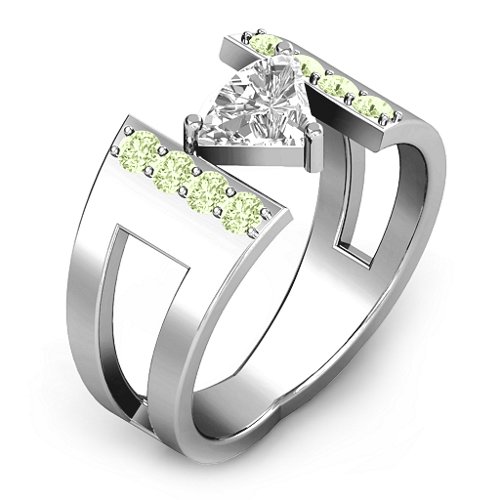 Contemporary Cutout Ring With Accents