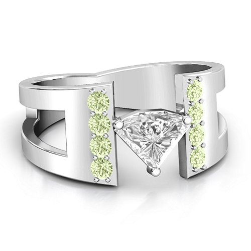 Contemporary Cutout Ring With Accents