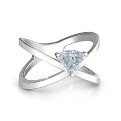Statement Of Style Crossover Ring – 10K Yellow Gold with White Premium Zirconia