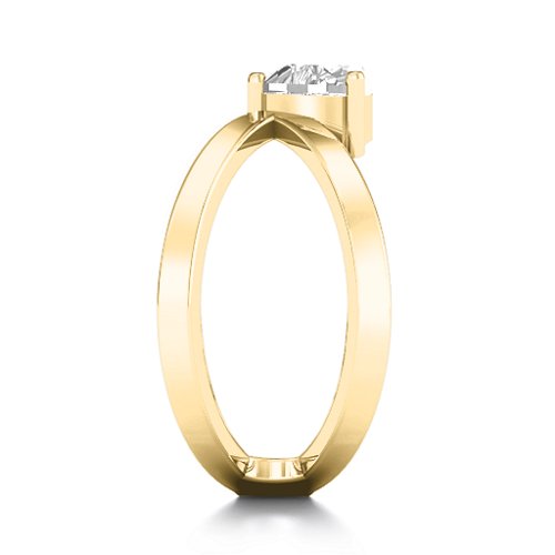 Statement Of Style Crossover Ring – 10K Yellow Gold with White Premium Zirconia
