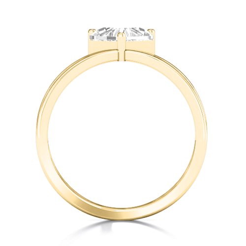 Statement Of Style Crossover Ring – 10K Yellow Gold with White Premium Zirconia