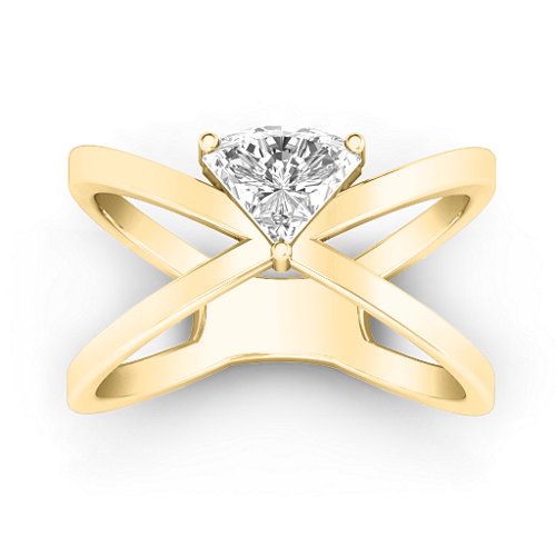 Statement Of Style Crossover Ring – 10K Yellow Gold with White Premium Zirconia