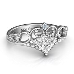 Dreams Do Come True Tiara Ring – 10K Rose Gold with White Premium Zirconia and Cubic Zirconia