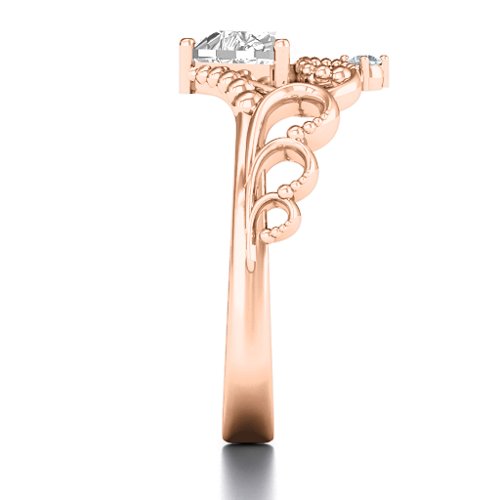 Dreams Do Come True Tiara Ring – 10K Rose Gold with White Premium Zirconia and Cubic Zirconia