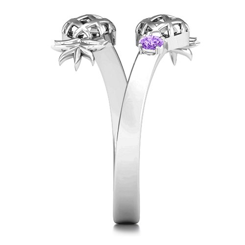 Pineapple Passion Wraparound Ring – Sterling Silver with Amethyst