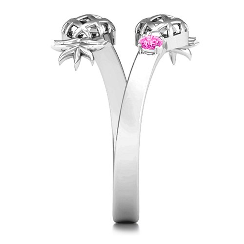 Pineapple Passion Wraparound Ring – Sterling Silver with Pink Tourmaline