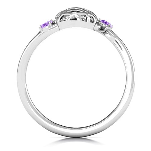 Pineapple Passion Wraparound Ring – Sterling Silver with Amethyst