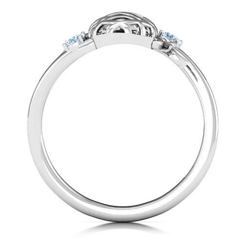 Pineapple Passion Wraparound Ring – Sterling Silver with Aquamarine