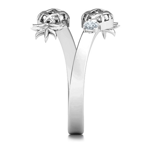 Pineapple Passion Wraparound Ring – Sterling Silver with Cubic Zirconia