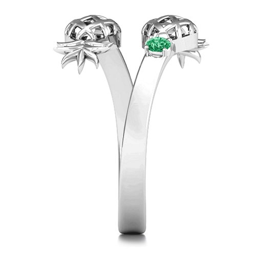 Pineapple Passion Wraparound Ring – Sterling Silver with Emerald