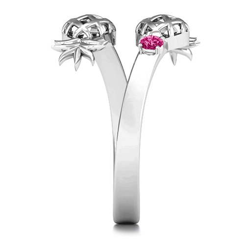 Pineapple Passion Wraparound Ring – Sterling Silver with Ruby