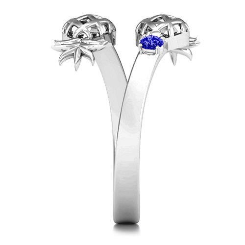 Pineapple Passion Wraparound Ring – Sterling Silver with Blue Sapphire