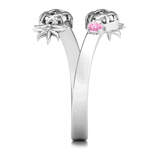 Pineapple Passion Wraparound Ring – Sterling Silver with Pink Tourmaline