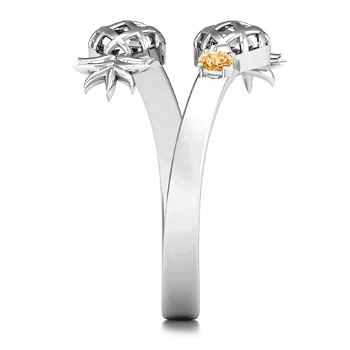 Pineapple Passion Wraparound Ring – Sterling Silver with Citrine