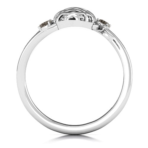 Pineapple Passion Wraparound Ring – Sterling Silver with Smokey Quartz