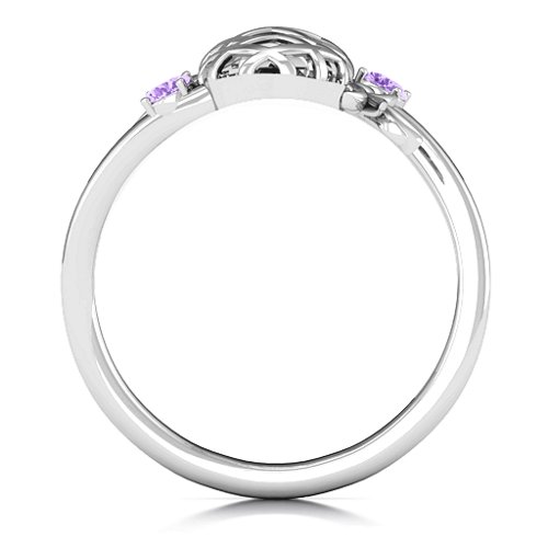 Pineapple Passion Wraparound Ring – Sterling Silver with Amethyst