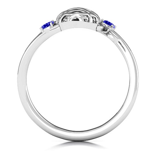 Pineapple Passion Wraparound Ring – Sterling Silver with Blue Sapphire