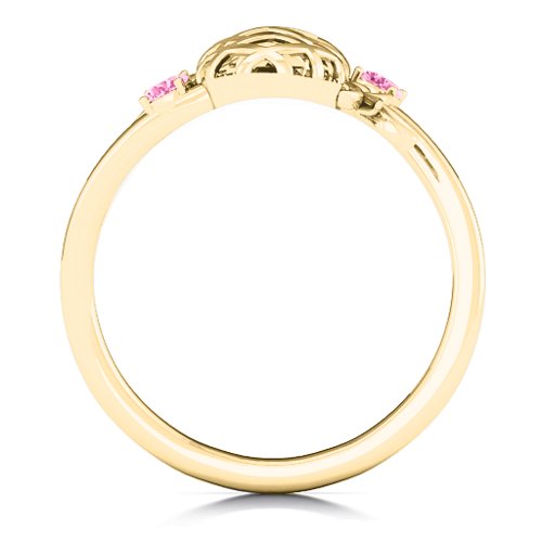 Pineapple Passion Wraparound Ring – 10K Yellow Gold with Pink Tourmaline