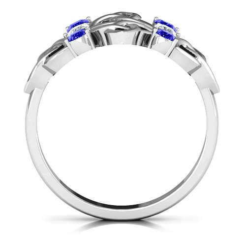 Celtic Charm Ring – Sterling Silver with Blue Sapphire and Cubic Zirconia