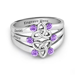 Celtic Celebration Ring in 925 Sterling Silver with Amethyst