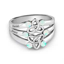 Celtic Celebration Ring in 925 Sterling Silver with Opal