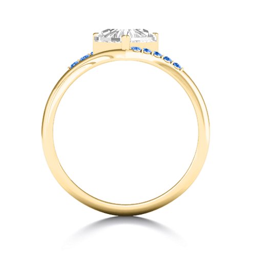 Vision Of Love Ring – 10K Yellow Gold with White Premium Zirconia and Fancy Blue Premium Zirconia