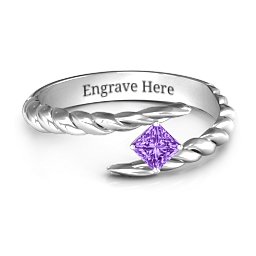 Unicorn Horn Ring in 925 Sterling Silver with Amethyst