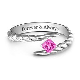 Unicorn Horn Ring in 925 Sterling Silver with Pink Tourmaline