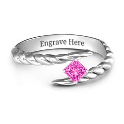 Unicorn Horn Ring in 925 Sterling Silver with Pink Tourmaline