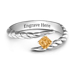 Unicorn Horn Ring in 925 Sterling Silver with Citrine
