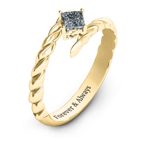 Unicorn Horn Ring – 10K Yellow Gold with Cubic Zirconia