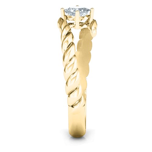 Unicorn Horn Ring – 10K Yellow Gold with Cubic Zirconia
