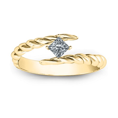Unicorn Horn Ring – 10K Yellow Gold with Cubic Zirconia