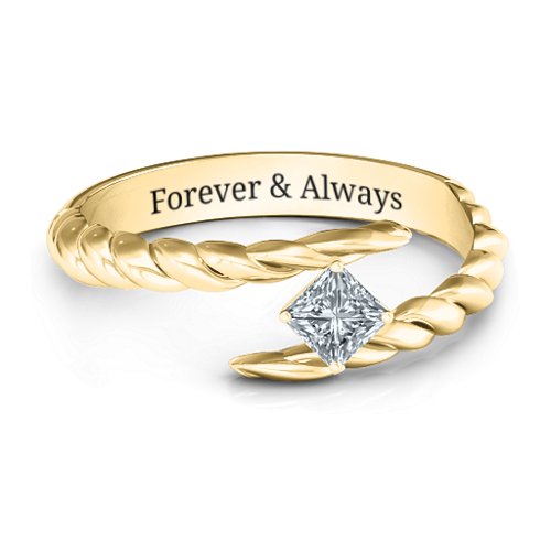Unicorn Horn Ring – 10K Yellow Gold with Cubic Zirconia