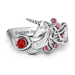 Rainbow Unicorn Ring in 925 Sterling Silver