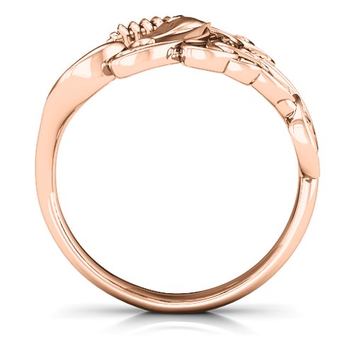 Rainbow Unicorn Ring – 10K Rose Gold with Blue Sapphire, Fancy Blue Premium Zirconia, and White Premium Zirconia