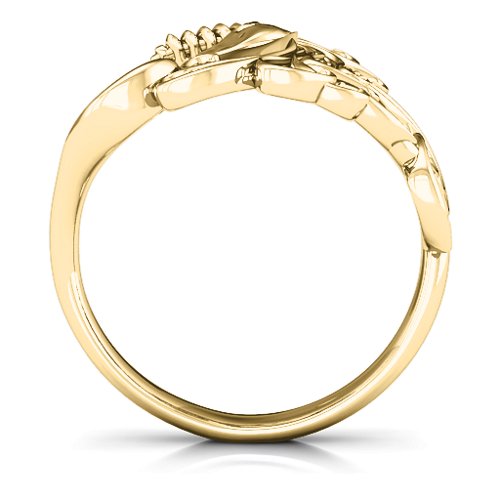 Rainbow Unicorn Ring – 10K Yellow Gold with Blue Sapphire, Fancy Blue Premium Zirconia, and White Premium Zirconia