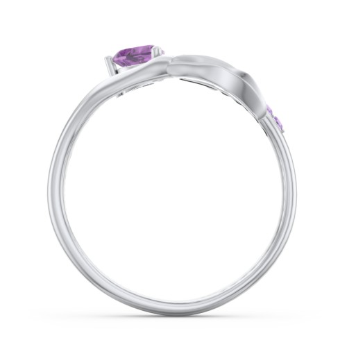 Mystical Mermaid Ring – Sterling Silver with Amethyst and Amethyst Premium Zirconia