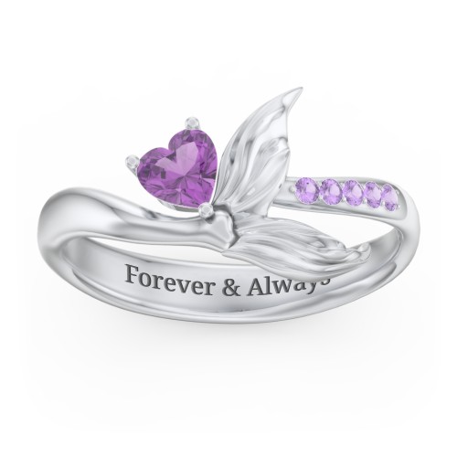 Mystical Mermaid Ring – Sterling Silver with Amethyst and Amethyst Premium Zirconia