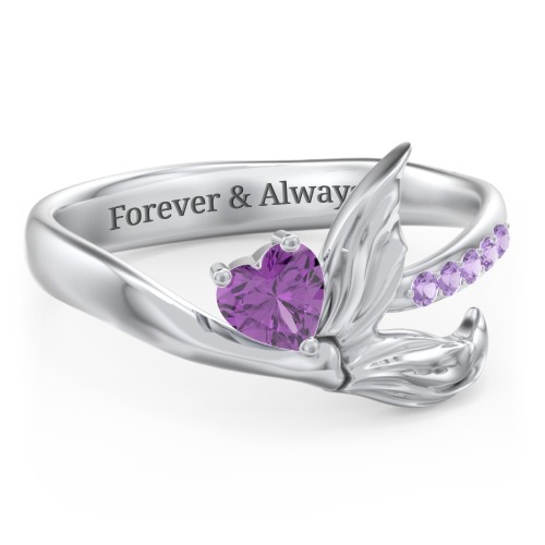 Mystical Mermaid Ring – Sterling Silver with Amethyst and Amethyst Premium Zirconia
