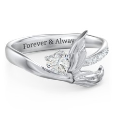 Mystical Mermaid Ring – 10K Rose Gold with Cubic Zirconia and White Premium Zirconia