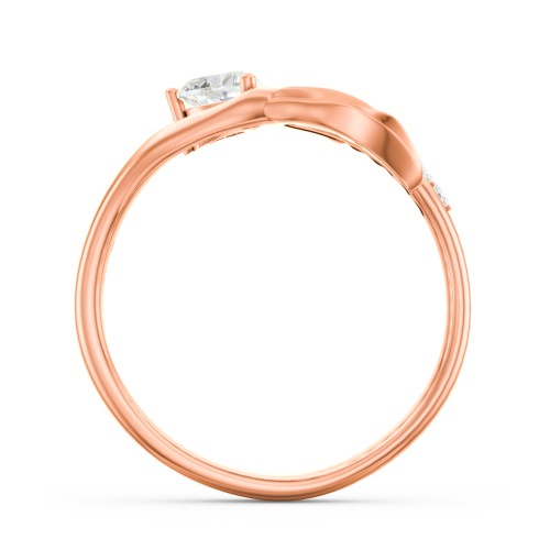 Mystical Mermaid Ring – 10K Rose Gold with Cubic Zirconia and White Premium Zirconia