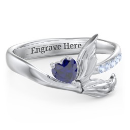Mystical Mermaid Ring in 925 Sterling Silver with Blue Sapphire and Fancy Blue Premium Zirconia
