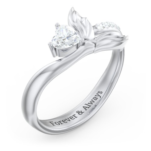 Mystical Mermaid Ring – Sterling Silver with Diamond