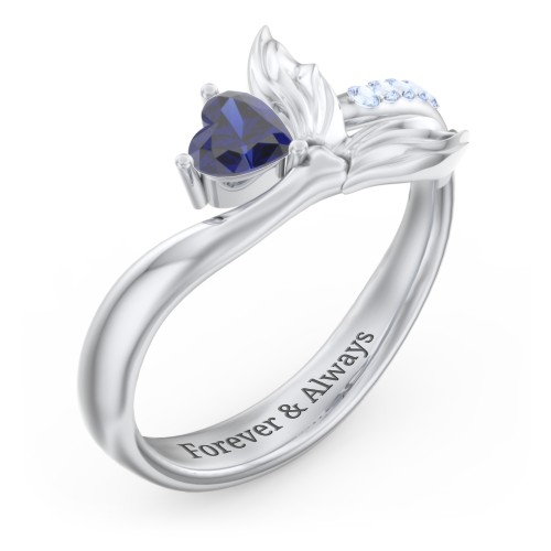 Mystical Mermaid Ring – Sterling Silver with Blue Sapphire and Fancy Blue Premium Zirconia