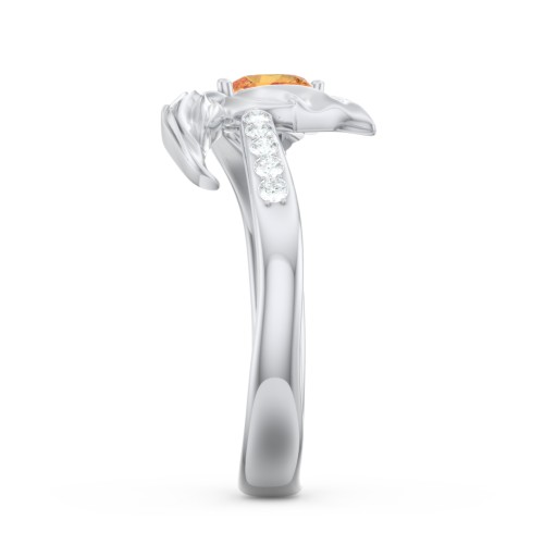 Mystical Mermaid Ring – Sterling Silver with Citrine and White Premium Zirconia