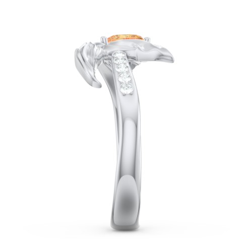 Mystical Mermaid Ring – Sterling Silver with Citrine and White Premium Zirconia