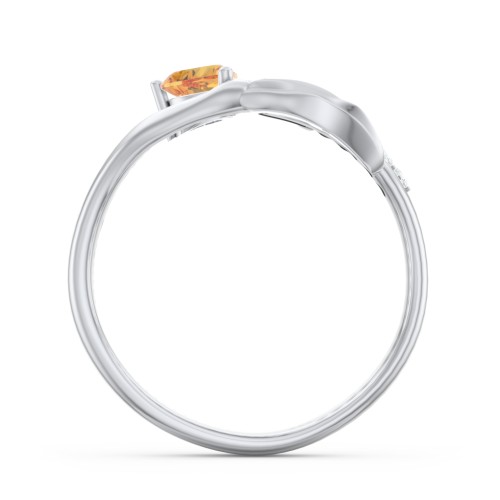 Mystical Mermaid Ring – Sterling Silver with Citrine and White Premium Zirconia