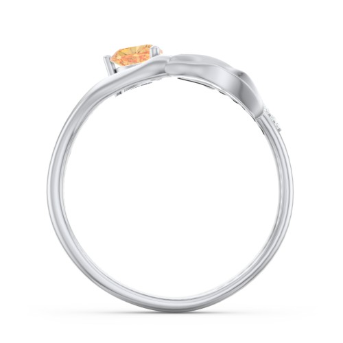 Mystical Mermaid Ring – Sterling Silver with Citrine and White Premium Zirconia